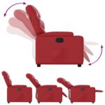 Fauteuil inclinable Rouge Similicuir – Image 4