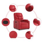 Fauteuil inclinable Rouge Similicuir – Image 5