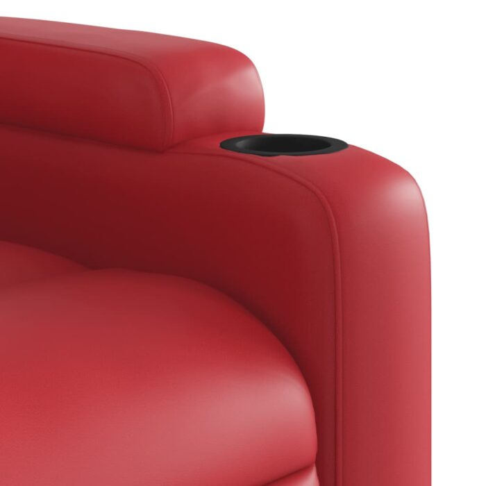 Fauteuil inclinable Rouge Similicuir – Image 6