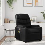 Fauteuil de massage inclinable Noir Similicuir