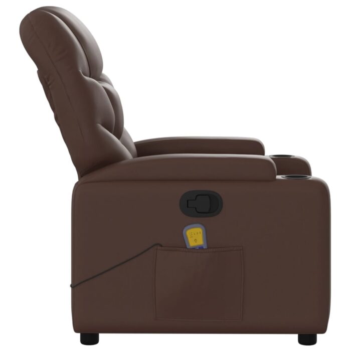 Fauteuil de massage inclinable Marron Similicuir – Image 3