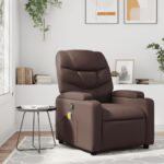 Fauteuil de massage inclinable Marron Similicuir