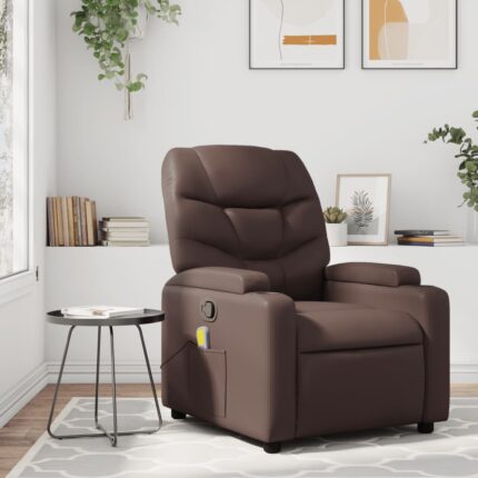 Fauteuil de massage inclinable Marron Similicuir