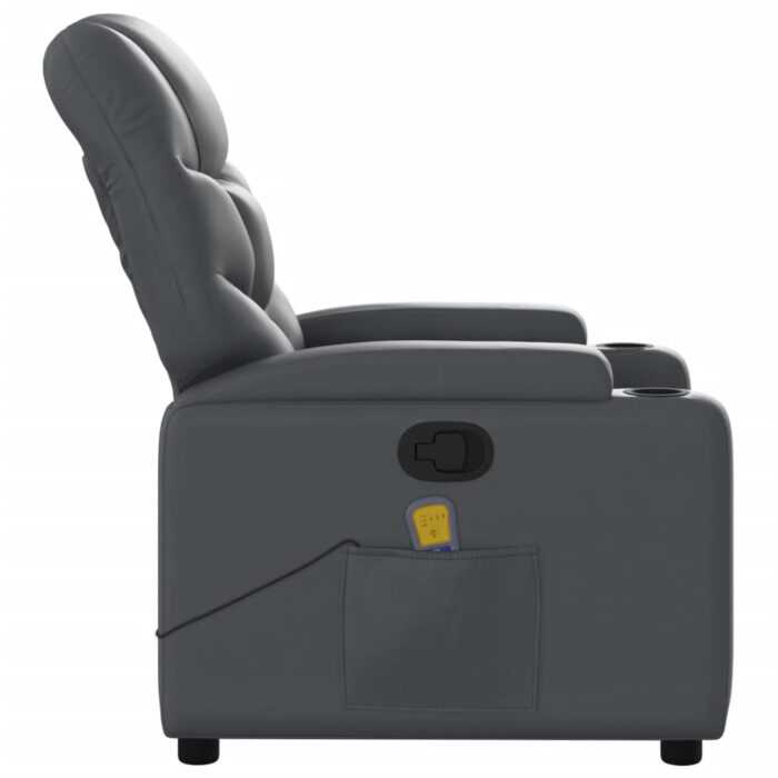 Fauteuil de massage inclinable Gris Similicuir – Image 3