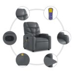 Fauteuil de massage inclinable Gris Similicuir – Image 6