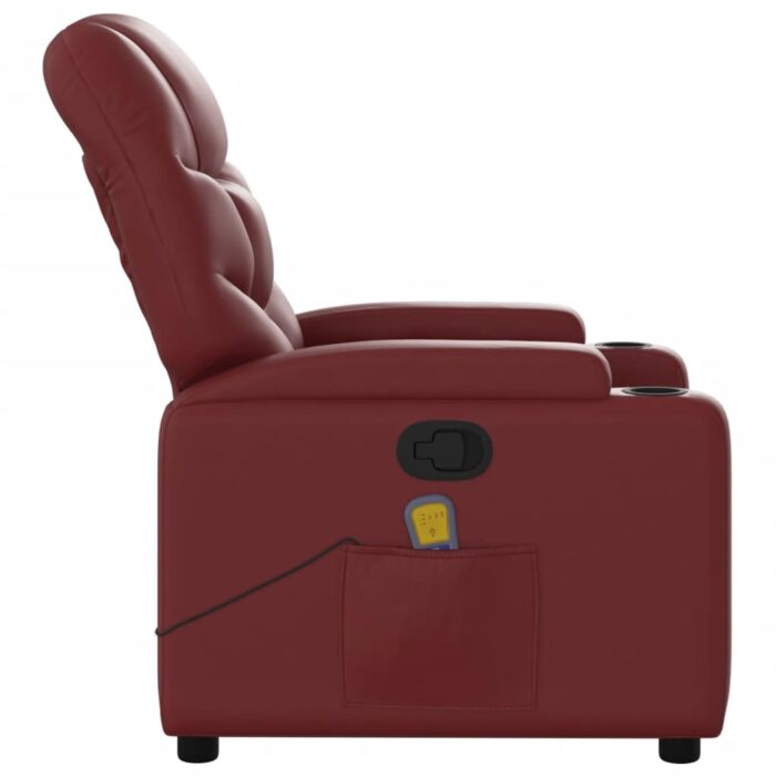 Fauteuil de massage inclinable Rouge bordeaux Similicuir – Image 3