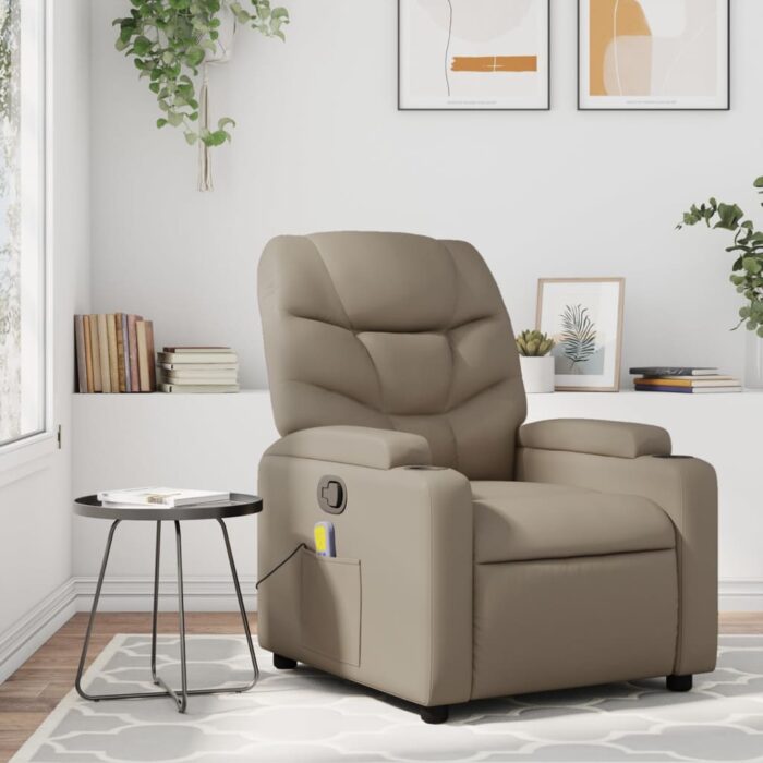 Fauteuil de massage inclinable Cappuccino Similicuir – Image 1