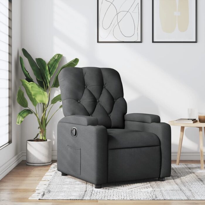 Fauteuil inclinable Gris foncé Tissu – Image 1