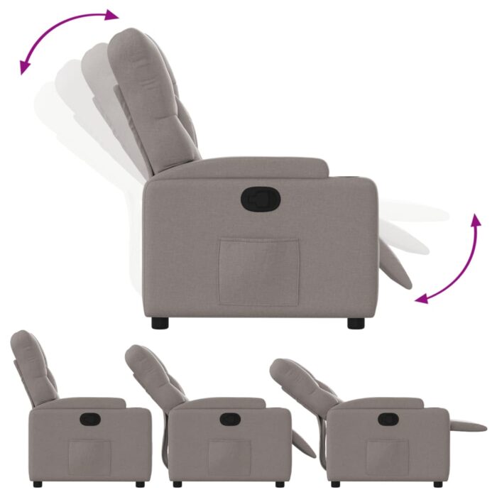 Fauteuil inclinable Taupe Tissu – Image 2