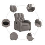 Fauteuil inclinable Taupe Tissu – Image 3