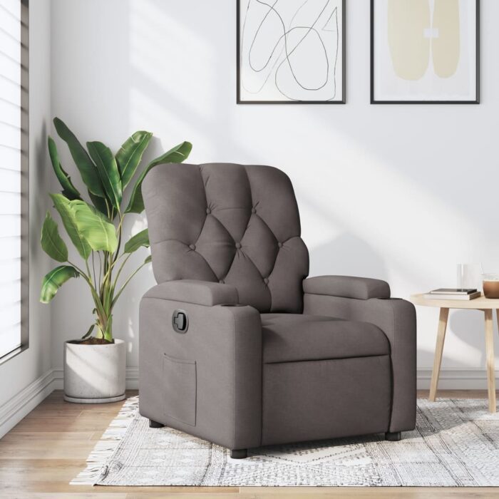 Fauteuil inclinable Taupe Tissu – Image 1