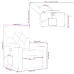 Fauteuil de massage inclinable Gris clair Tissu – Image 11