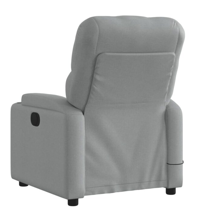 Fauteuil de massage inclinable Gris clair Tissu – Image 2
