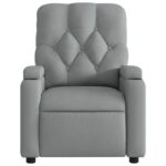 Fauteuil de massage inclinable Gris clair Tissu – Image 5