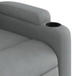 Fauteuil de massage inclinable Gris clair Tissu – Image 7