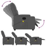 Fauteuil de massage inclinable Gris foncé Tissu – Image 3