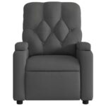 Fauteuil de massage inclinable Gris foncé Tissu – Image 5