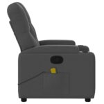Fauteuil de massage inclinable Gris foncé Tissu – Image 6
