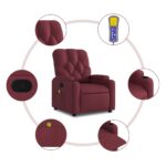 Fauteuil de massage inclinable Rouge bordeaux Tissu – Image 4