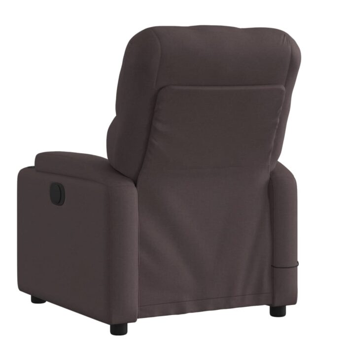Fauteuil de massage inclinable Marron foncé Tissu – Image 2