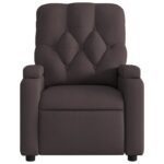Fauteuil de massage inclinable Marron foncé Tissu – Image 5