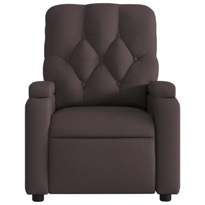 Fauteuil de massage inclinable Marron foncé Tissu – Image 5