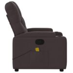 Fauteuil de massage inclinable Marron foncé Tissu – Image 6