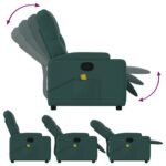 Fauteuil de massage inclinable Vert foncé Tissu – Image 3
