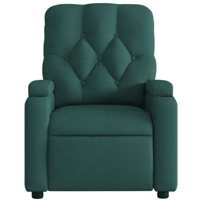 Fauteuil de massage inclinable Vert foncé Tissu – Image 5