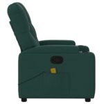 Fauteuil de massage inclinable Vert foncé Tissu – Image 6
