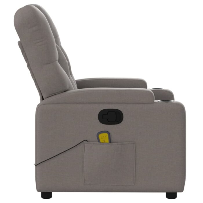 Fauteuil de massage inclinable Taupe Tissu – Image 6