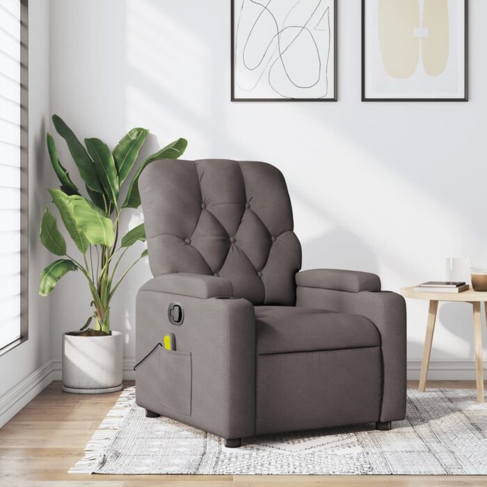 Fauteuil de massage inclinable Taupe Tissu – Image 1