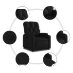 Fauteuil inclinable Noir Similicuir – Image 3