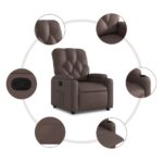 Fauteuil inclinable Marron Similicuir – Image 3