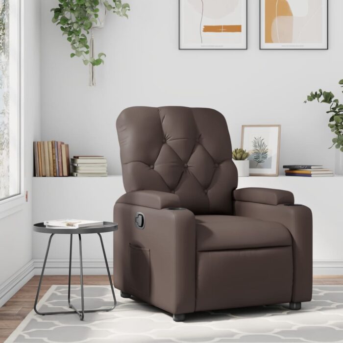Fauteuil inclinable Marron Similicuir – Image 1