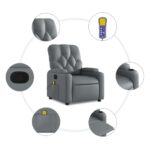 Fauteuil de massage inclinable Gris Similicuir – Image 4