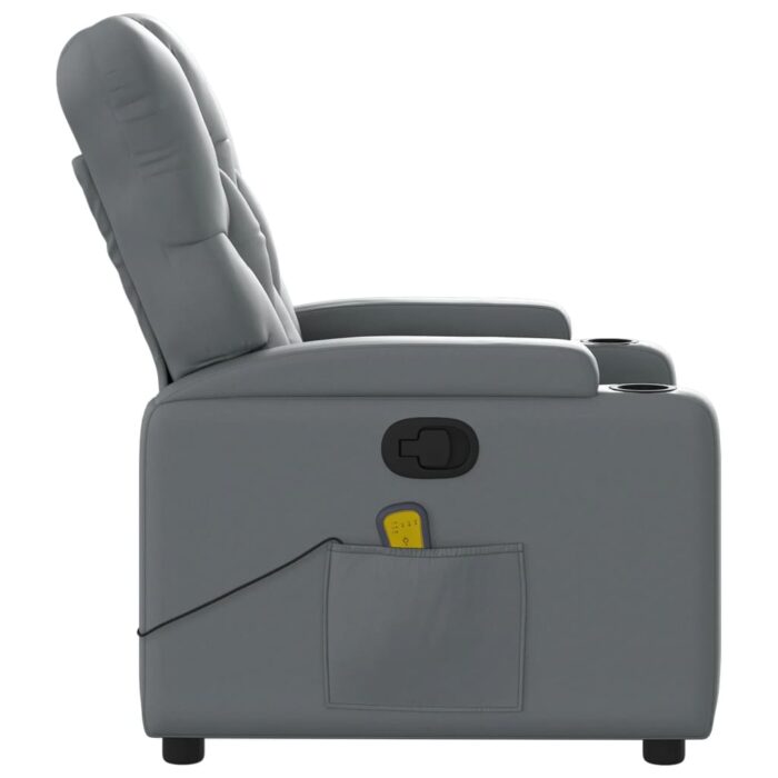 Fauteuil de massage inclinable Gris Similicuir – Image 6