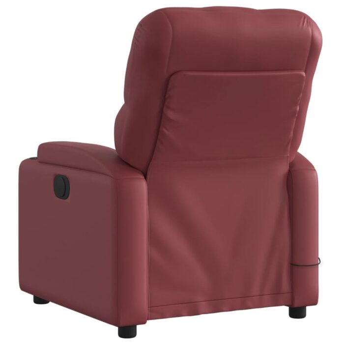 Fauteuil de massage inclinable Rouge bordeaux Similicuir – Image 2
