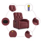 Fauteuil de massage inclinable Rouge bordeaux Similicuir – Image 4