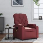 Fauteuil de massage inclinable Rouge bordeaux Similicuir
