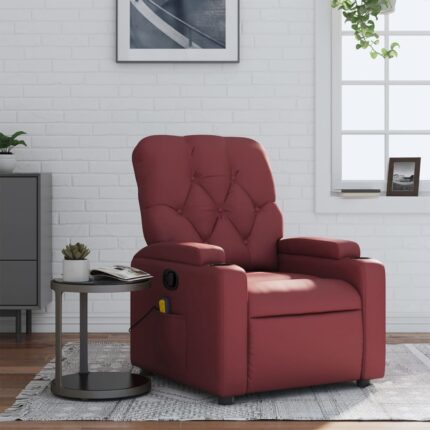 Fauteuil de massage inclinable Rouge bordeaux Similicuir
