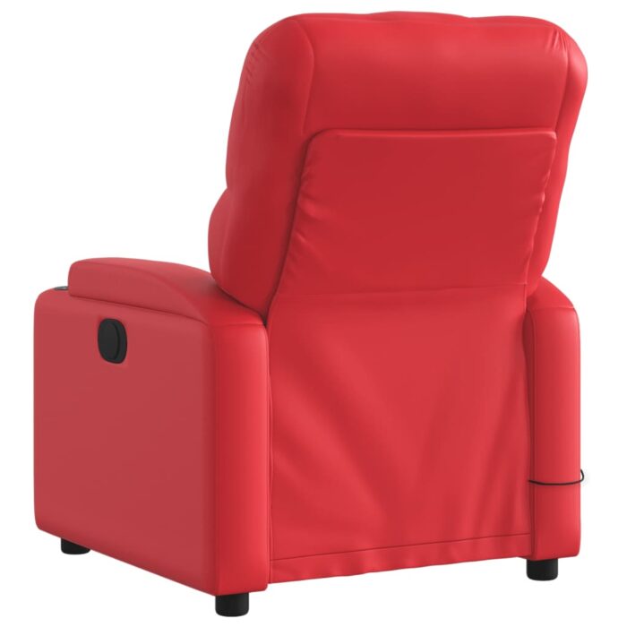 Fauteuil de massage inclinable rouge similicuir – Image 2