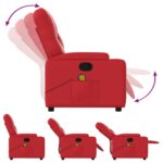 Fauteuil de massage inclinable rouge similicuir – Image 3
