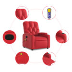 Fauteuil de massage inclinable rouge similicuir – Image 4