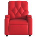 Fauteuil de massage inclinable rouge similicuir – Image 5