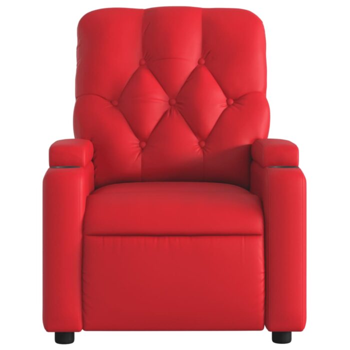Fauteuil de massage inclinable rouge similicuir – Image 5