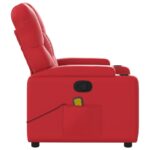 Fauteuil de massage inclinable rouge similicuir – Image 6