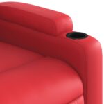 Fauteuil de massage inclinable rouge similicuir – Image 7