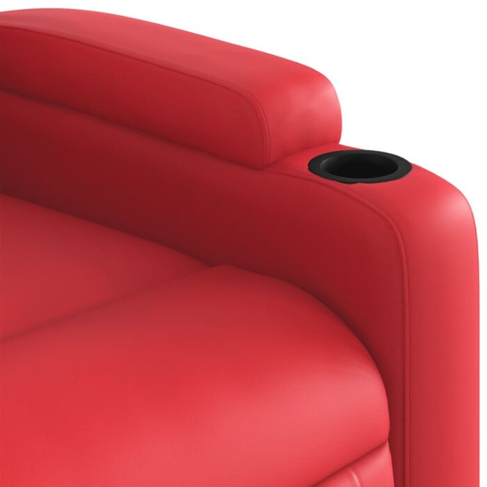 Fauteuil de massage inclinable rouge similicuir – Image 7