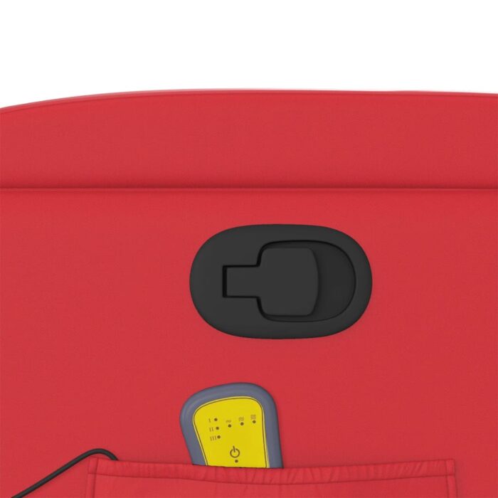 Fauteuil de massage inclinable rouge similicuir – Image 8